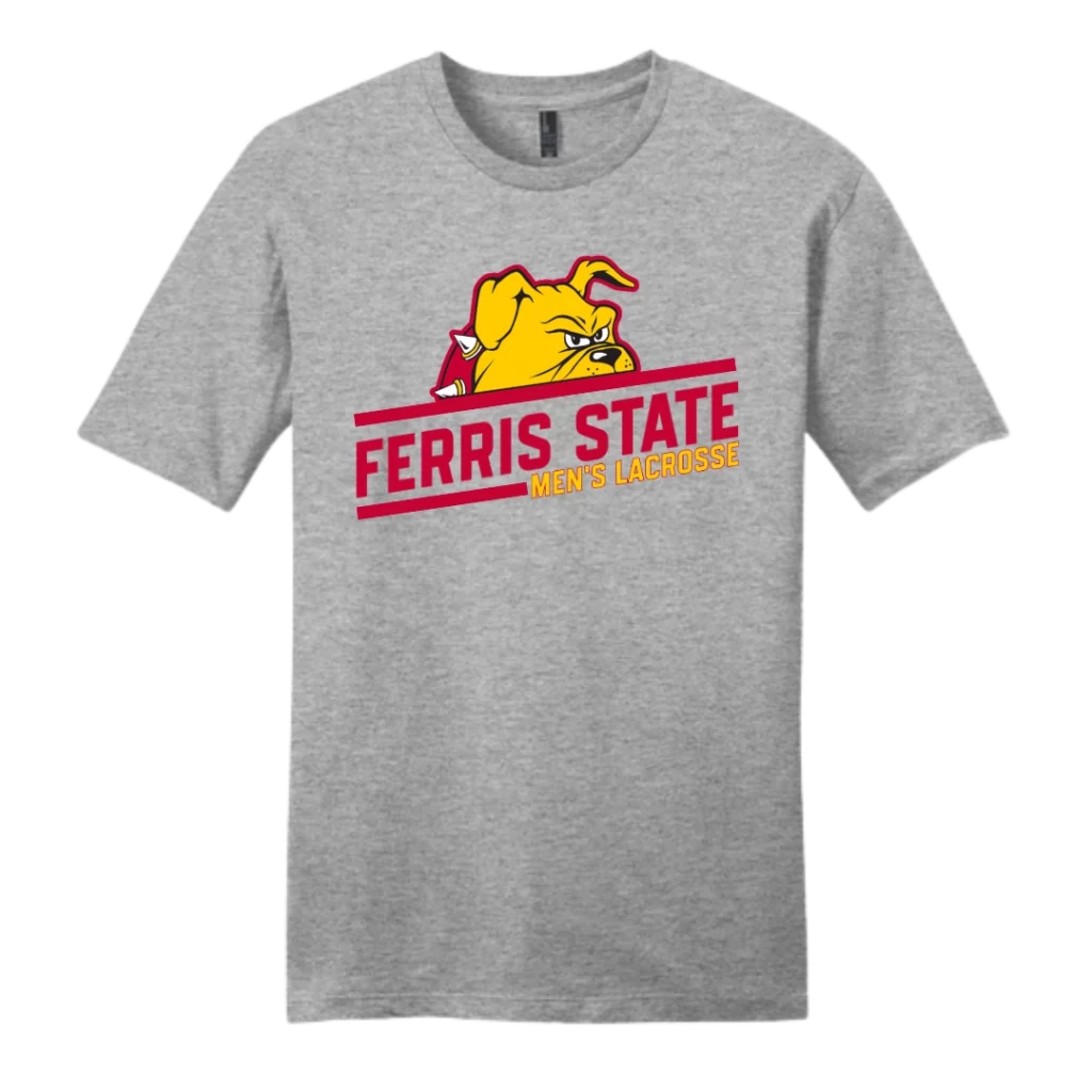Ferris State Lacrosse Light Heather Grey Logo Tee
